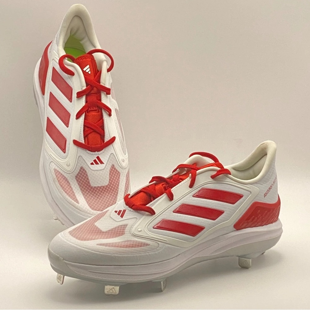 Adidas Adizero PureHustle women’s Red and White softball Cleats size 8.5 NWT